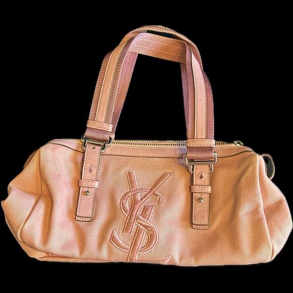 Yves Saint Laurent Handbags - Yves Saint Laurent Light Pink Canvas Shoulder Bag Great Condition